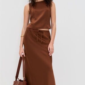 Wayf Brown Skirt Set
